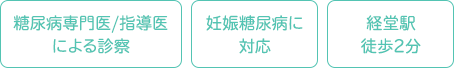 糖尿病指導医による診察 妊娠糖尿病に対応 経堂駅徒歩2分